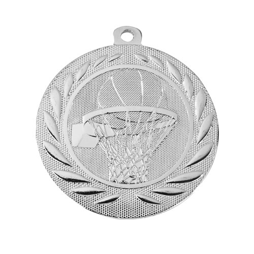 Basketball medalje 50mm sølv