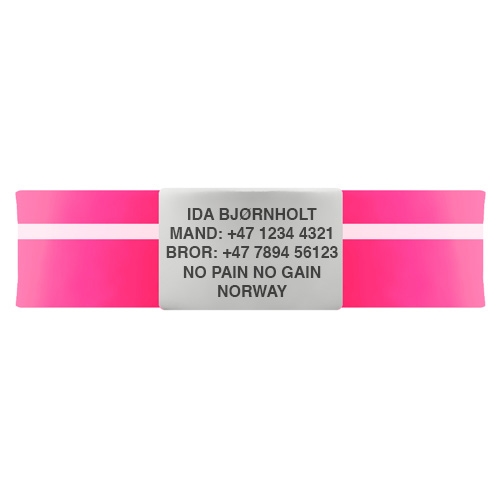 ID armbånd STRIPE i rosa/hvit