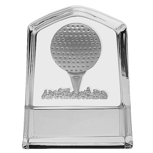 Glass statuett golfball