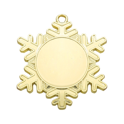 Skimedalje snøkrystall 50mm gull