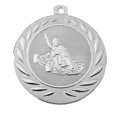 Gokart medalje sølv 50mm