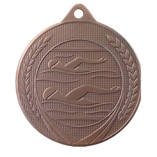 Svømmemedalje 50mm bronse