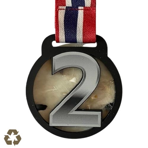 Resirkulert plast 2-tall medalje 70mm