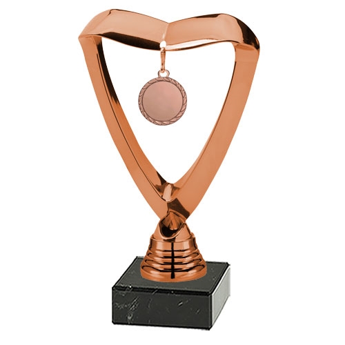 Statuett med bronsemedalje