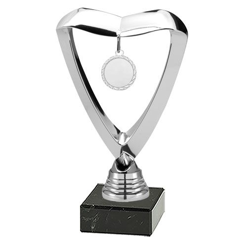 Statuett med sølvmedalje