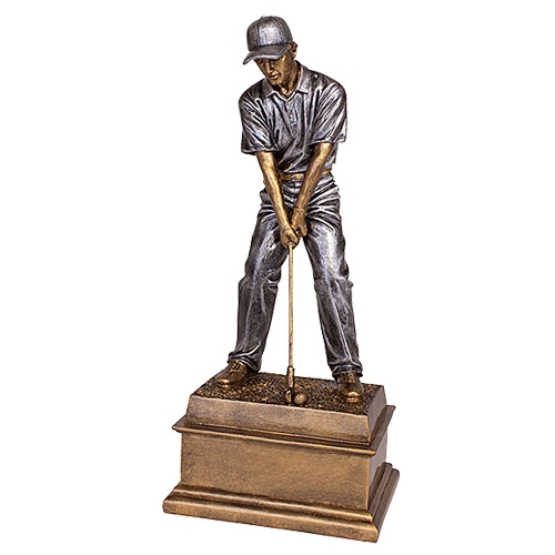 Statuett herre golfspiller