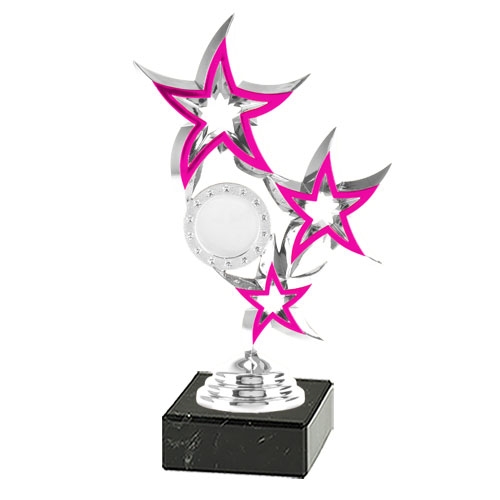 Statuett med stjerne sølv/rosa
