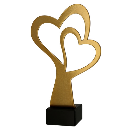 Statuett hjerte gull