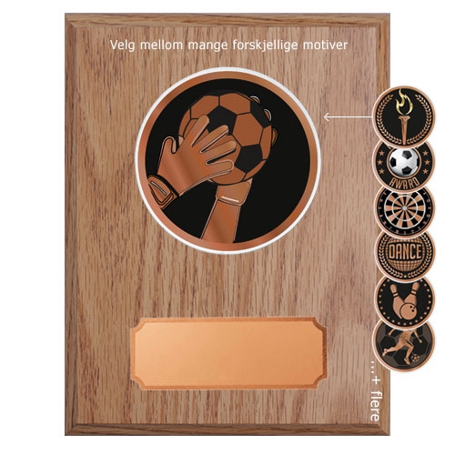 Lys treplakett med motiv disk