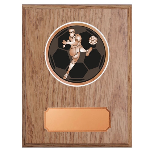 Lys treplakett med fotball herre motiv disk