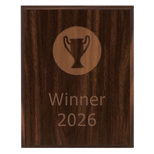 Mørk treplakett med lasergravering