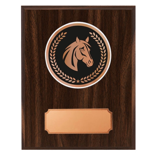 Mørk treplakett akryldisk hest